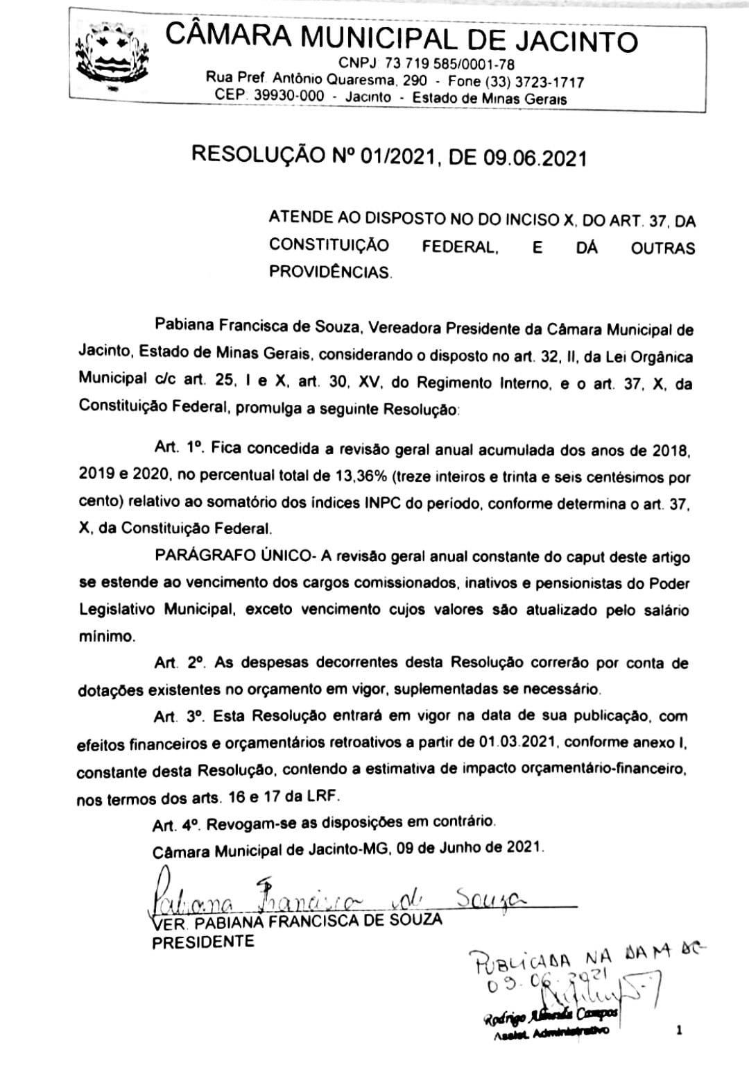 Câmara Municipal começa a pagar recomposição inflacionária aos Servidores do Legislativo